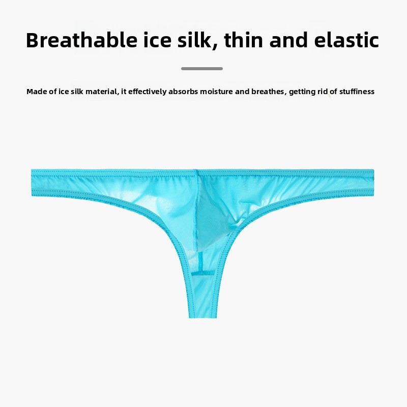 Heren ijszijden slipje met lage taille en dunne, sexy T-broek, ademend_voghion.com