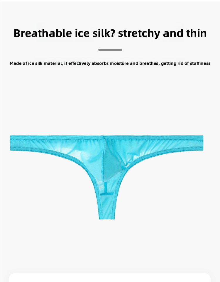 Heren ijszijden slipje met lage taille en dunne, sexy T-broek, ademend_voghion.com