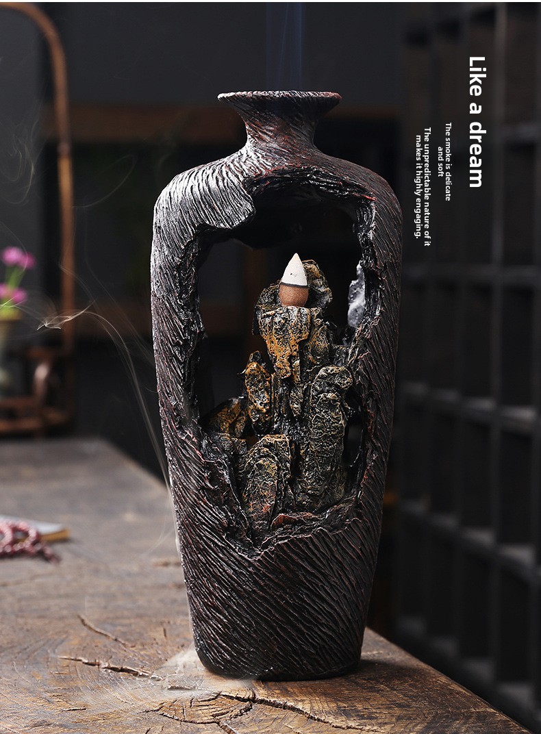 4-Bottle Landscape Resin Incense Burner - Qiao Wei _09 jpg