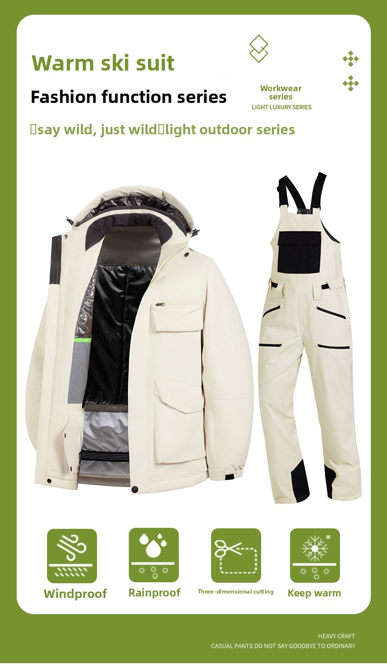 Combinaison de ski d'hiver pour homme, coupe ample et polyvalente, idéale pour les activités de plein air._voghion.com