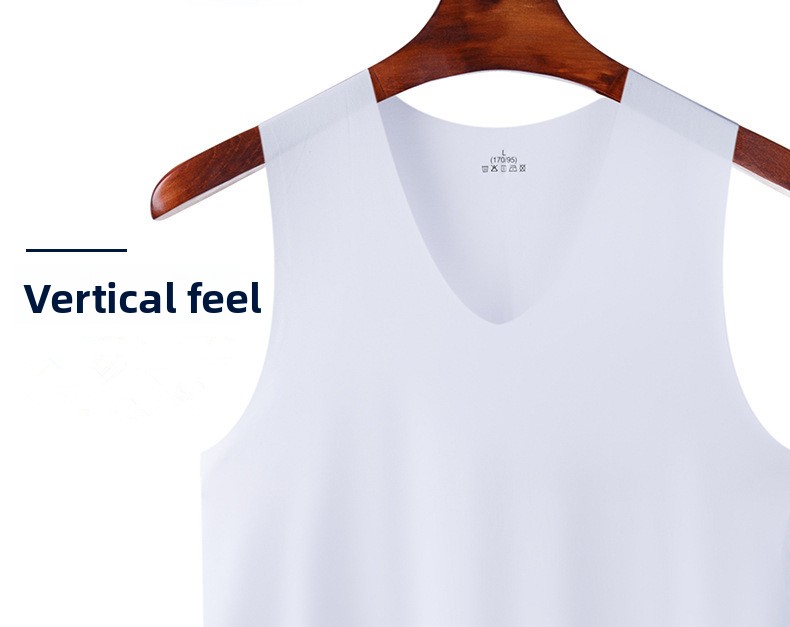 2025 Summer New Style: Men's Seamless Ice Silk Vest, Slim Fit Sports Style, Breathable Sleeveless Hurdle Base_voghion.com