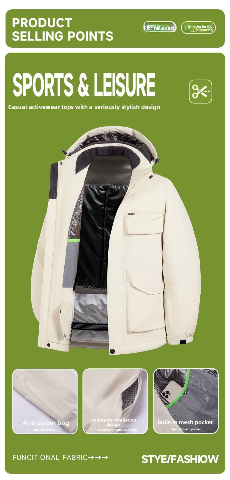 Combinaison de ski d'hiver pour homme, coupe ample et polyvalente, idéale pour les activités de plein air._voghion.com