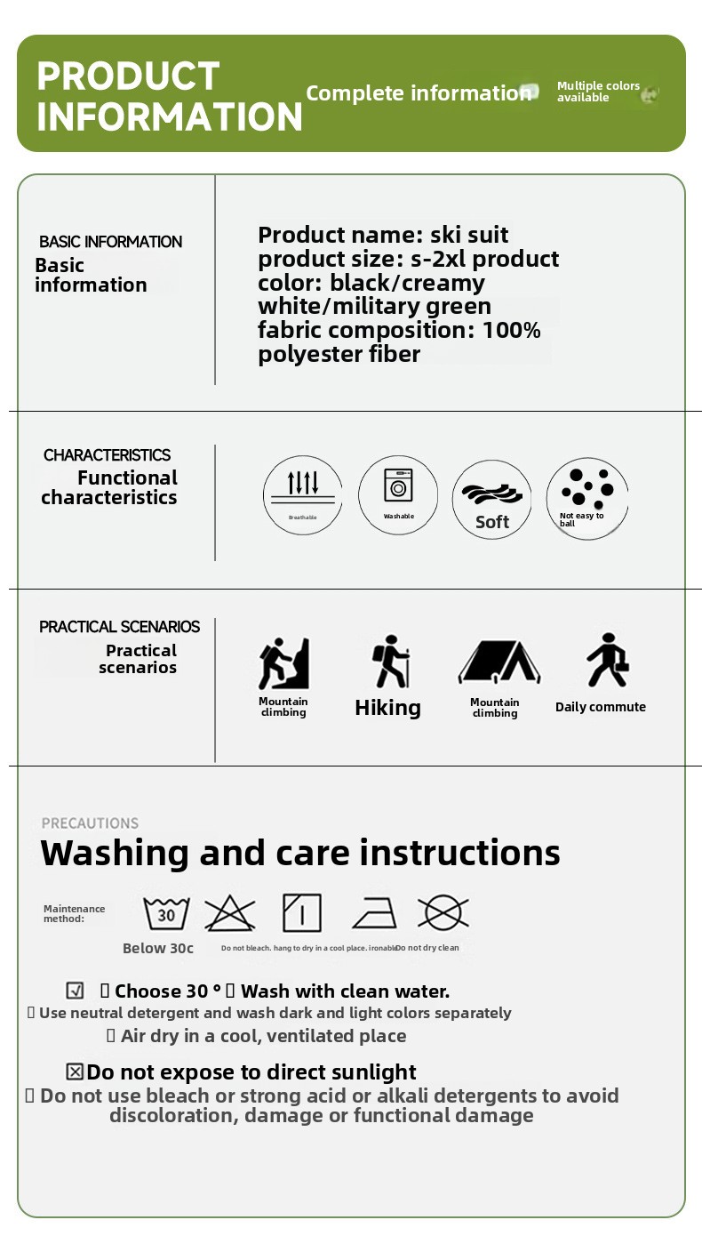 Combinaison de ski d'hiver pour homme, coupe ample et polyvalente, idéale pour les activités de plein air._voghion.com