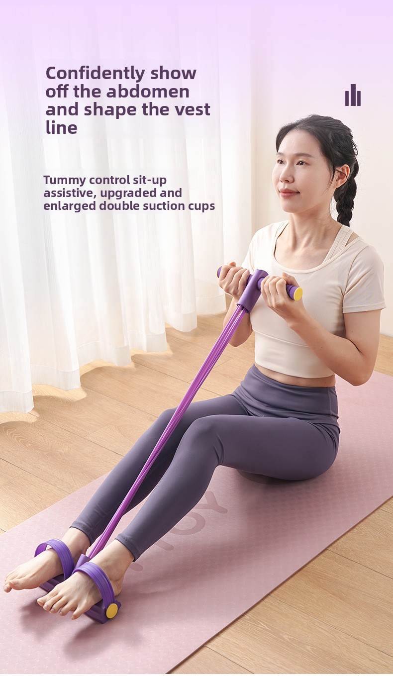 Pedal Pull Device Fitness Sit-ups Auxiliary Device Abdominal Roll Abdominal Slim Belly Yoga Equipment Stomach Rope_voghion.com