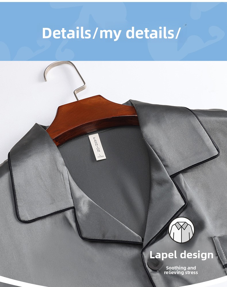Pijamas de verano para hombre, de seda helada, de manga corta, finos, sencillos, informales, de seda sintética, para adolescentes_voghion.com