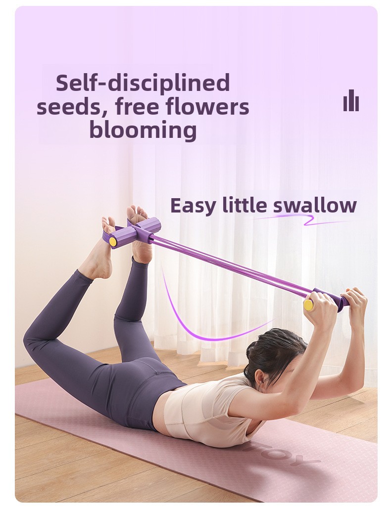 Pedal Pull Device Fitness Sit-ups Auxiliary Device Abdominal Roll Abdominal Slim Belly Yoga Equipment Stomach Rope_voghion.com