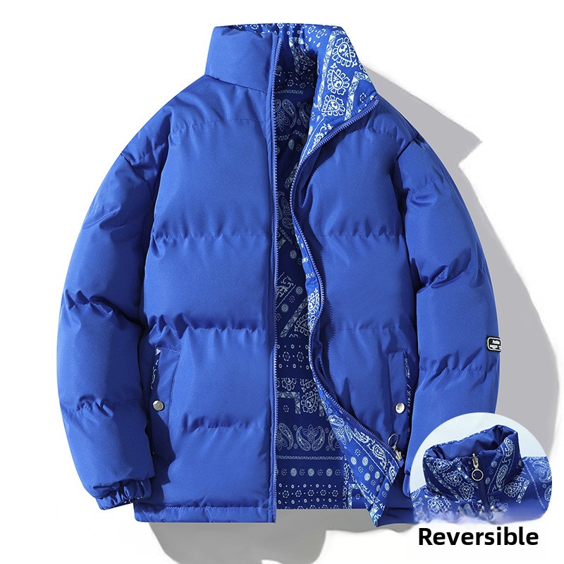 Abiti imbottiti in cotone double face per uomo e donna, giacca imbottita in cotone con collo alto per coppie_voghion.com