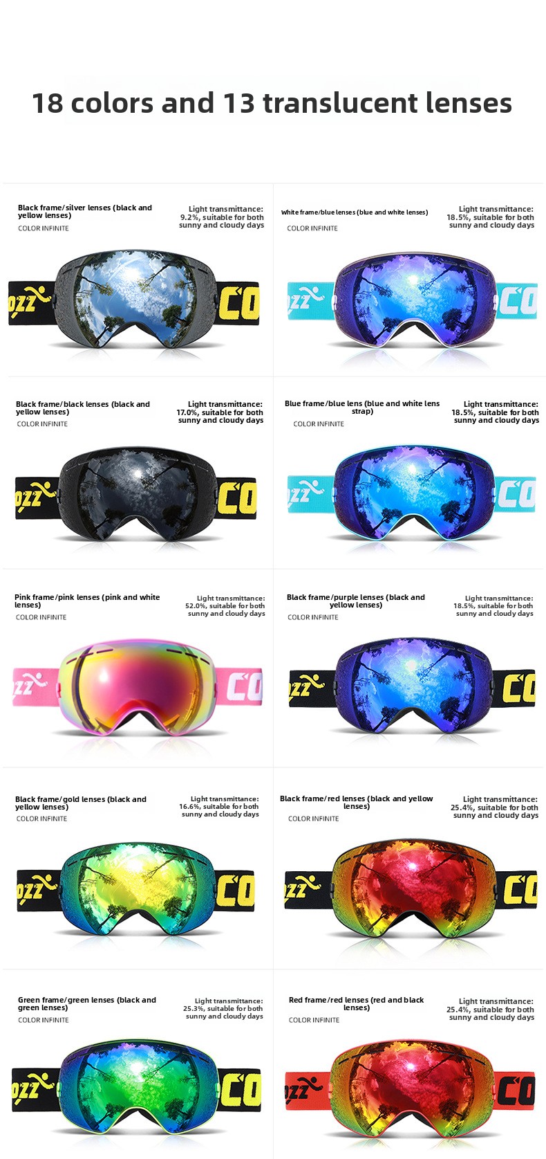 COPOZZ Große sphärische Skibrille für Herren und Damen, doppellagige Antibeschlag-Skibrille, Skizubehör, Ausrüstung kann bei Myopie stecken bleiben_voghion.com