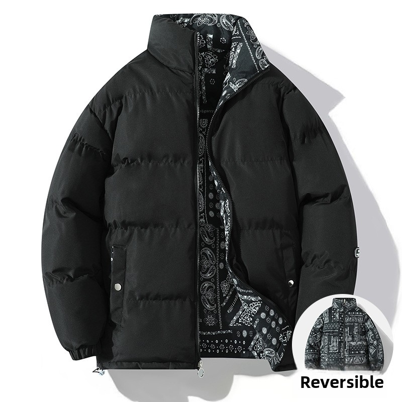 Abiti imbottiti in cotone double face per uomo e donna, giacca imbottita in cotone con collo alto per coppie_voghion.com