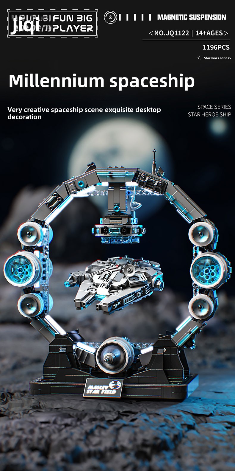 Star Wars Levitating Toy | Assembly Toy | 1195 pcs | Creative and Fun