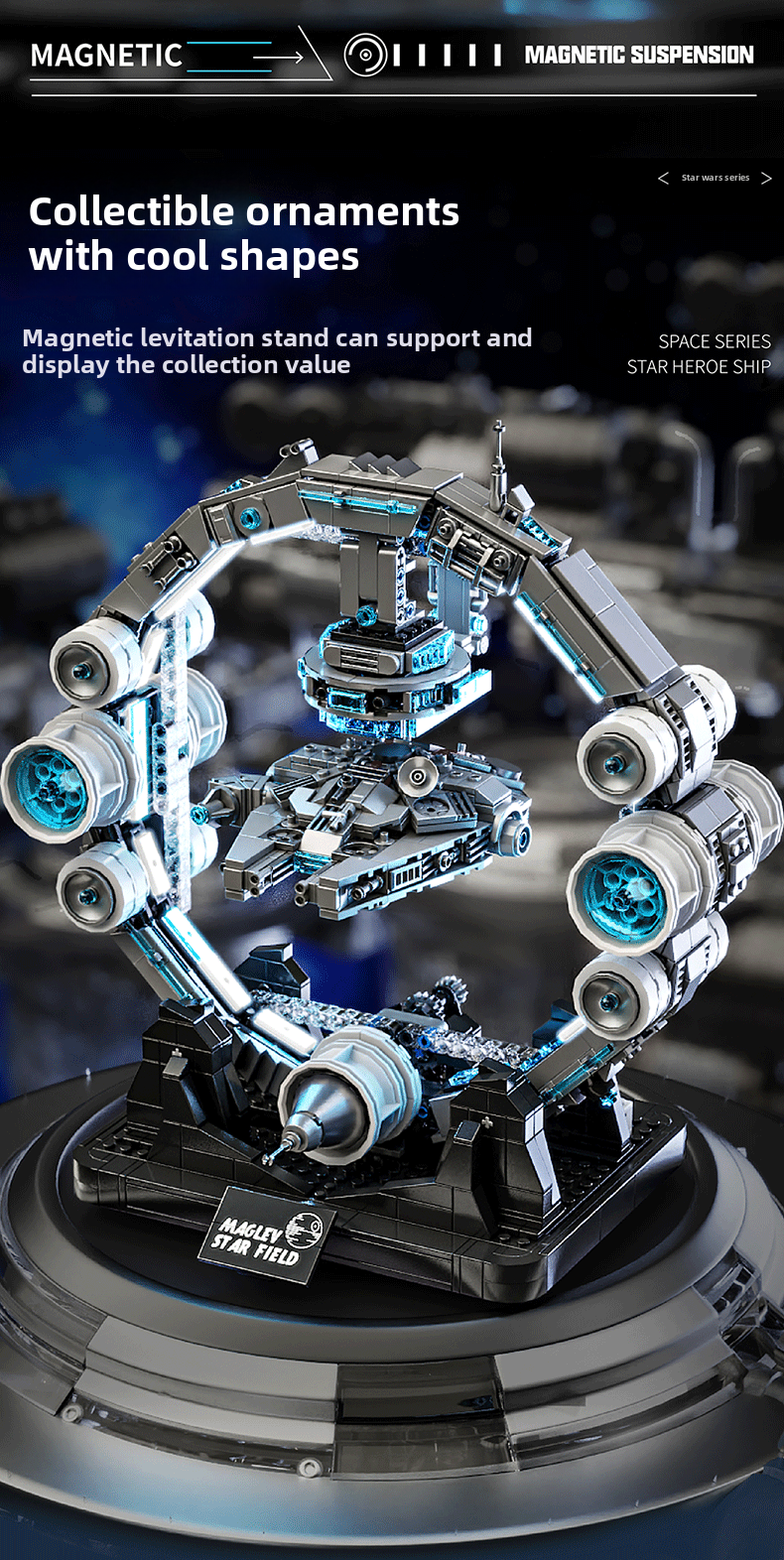 Star Wars Levitating Toy | Assembly Toy | 1195 pcs | Creative and Fun