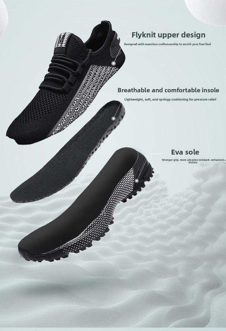 Große Größen Herrenschuhe Neue Marathon-Langstreckenlaufschuhe, atmungsaktive und leichte Laufschuhe Herren Flywoven Mesh Joggingschuhe_voghion.com