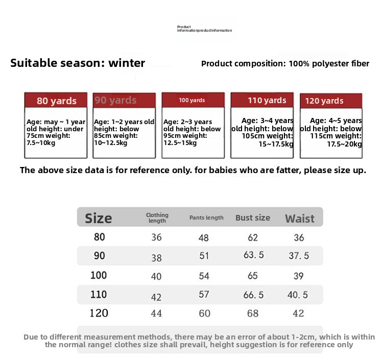 Set 80-120 Size Chart