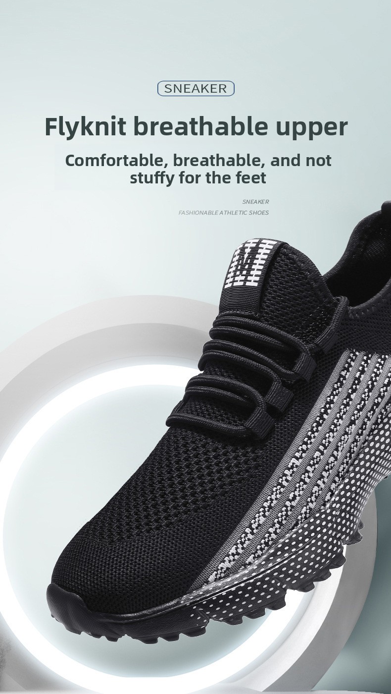 Große Größen Herrenschuhe Neue Marathon-Langstreckenlaufschuhe, atmungsaktive und leichte Laufschuhe Herren Flywoven Mesh Joggingschuhe_voghion.com