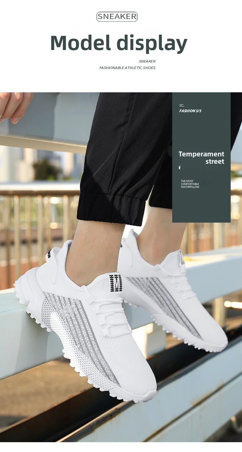 Große Größen Herrenschuhe Neue Marathon-Langstreckenlaufschuhe, atmungsaktive und leichte Laufschuhe Herren Flywoven Mesh Joggingschuhe_voghion.com