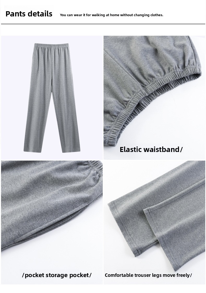 2025 Neues Herren-Set aus reiner Baumwolle | Sommer-Kurzarmshorts | Dünner Freizeitpyjama (draußen tragbar) - XL_voghion.com