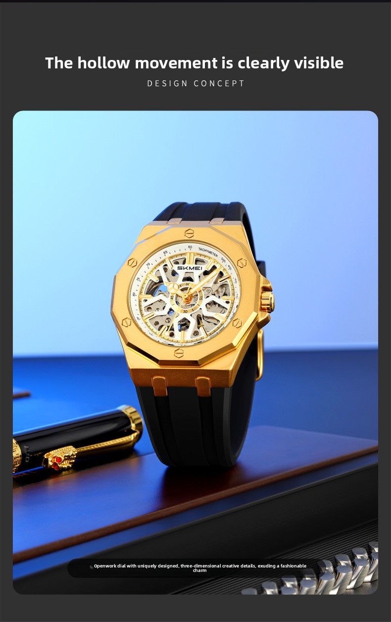 Yeni Saat Erkekler İçin Mekanik Otomatik Aydınlatmalı Saat Üst Düzey Moda Mekanik Saat_voghion.com