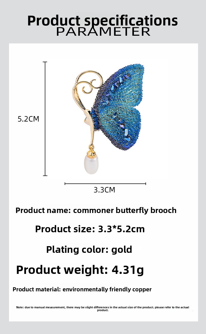 Neue chinesische Stoffbrosche mit Schmetterlingsanhänger aus Süßwasserperlen, exklusives Design, hochwertige Corsage, Blazer-Kleidung_voghion.com
