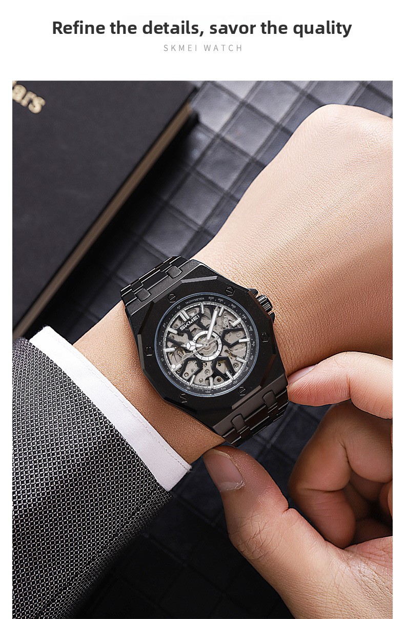 Yeni Saat Erkekler İçin Mekanik Otomatik Aydınlatmalı Saat Üst Düzey Moda Mekanik Saat_voghion.com