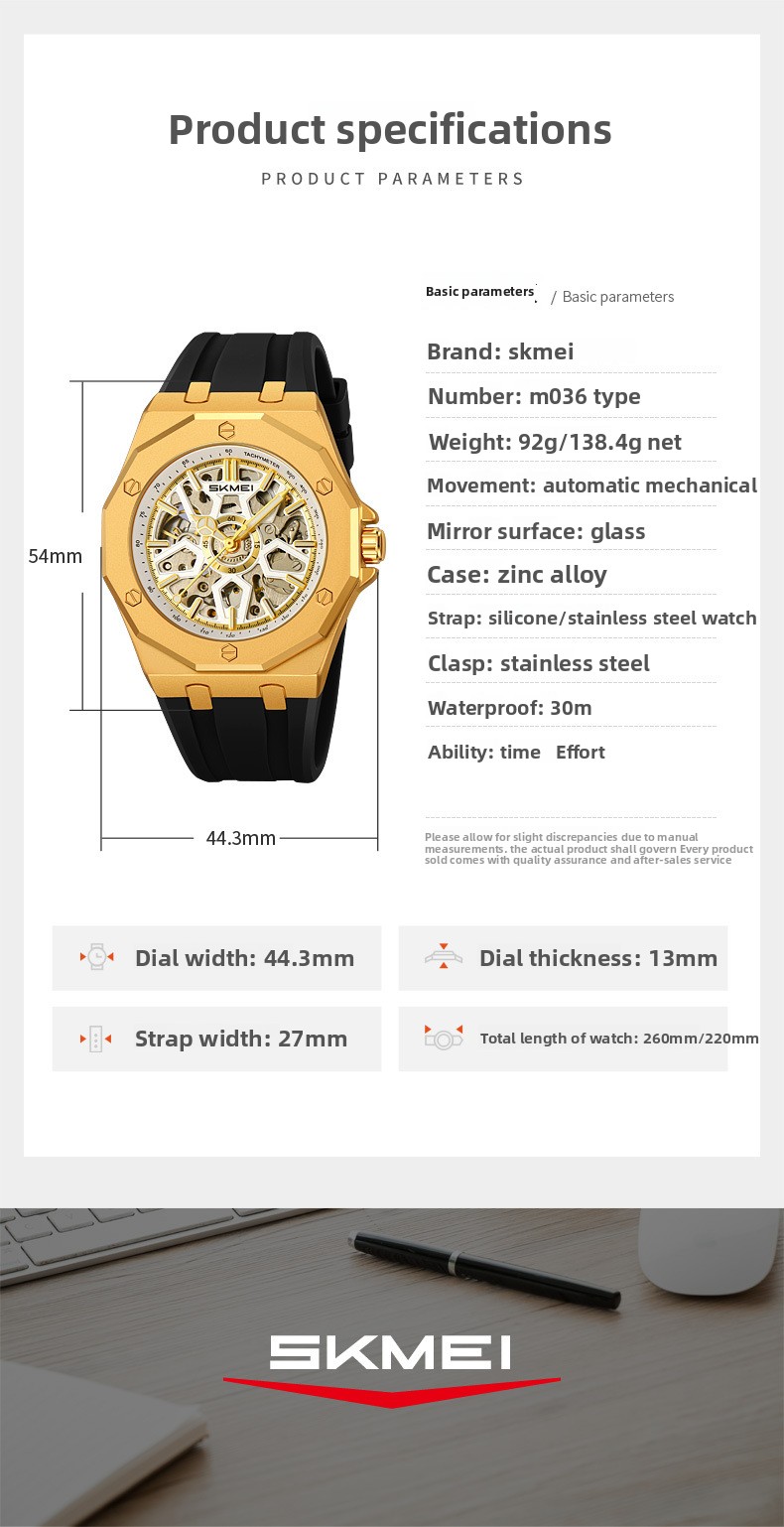 Yeni Saat Erkekler İçin Mekanik Otomatik Aydınlatmalı Saat Üst Düzey Moda Mekanik Saat_voghion.com