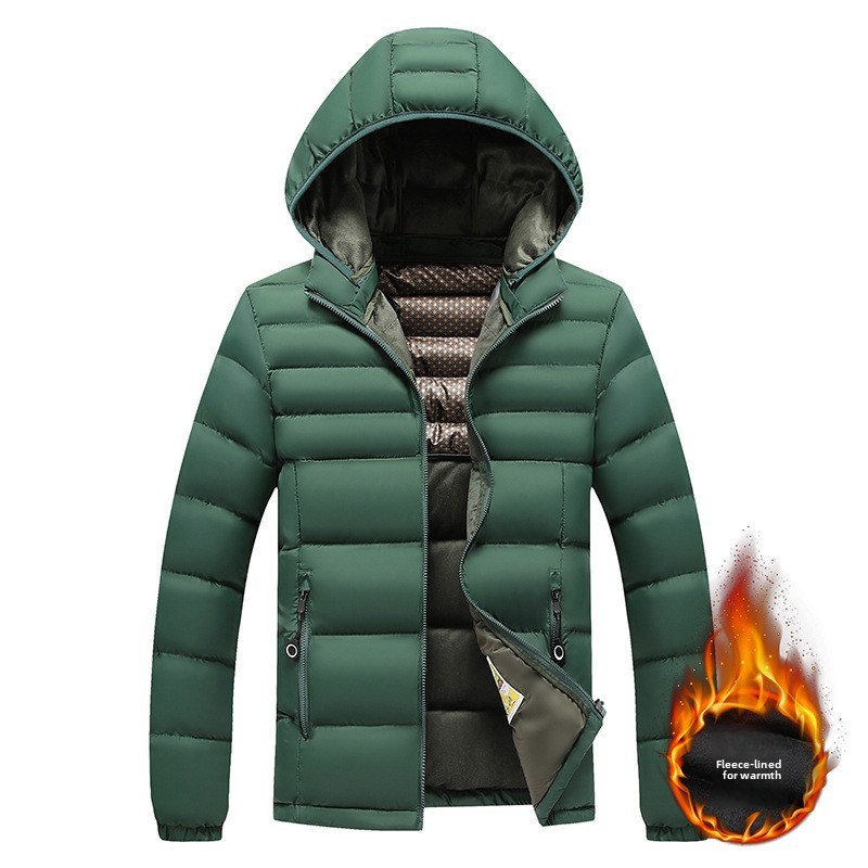 Rippenkleidung, baumwollgepolsterte Kleidung für Männer, Slim-Fit-Mützen mit abnehmbarem Kragen, dicke Kapuzenjacken für Männer_voghion.com