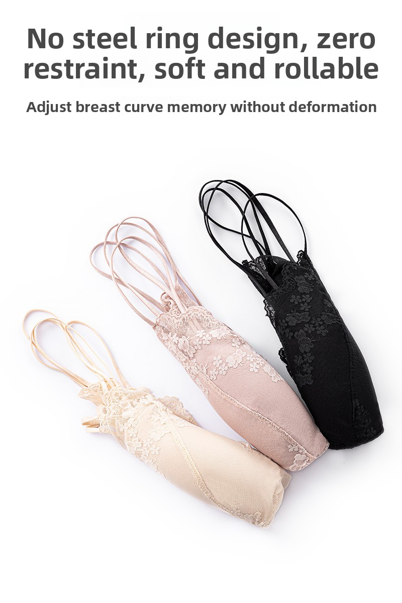 Lace & Latex Bra With Sling Design, Stunning Beauty Back, Chest Pads, And All-in-One Chest Wrap For A Sexy Tube Top Look_voghion.com