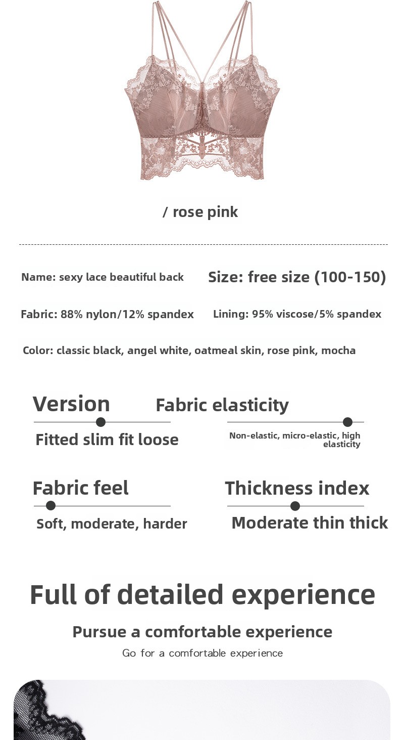 Lace & Latex Bra With Sling Design, Stunning Beauty Back, Chest Pads, And All-in-One Chest Wrap For A Sexy Tube Top Look_voghion.com