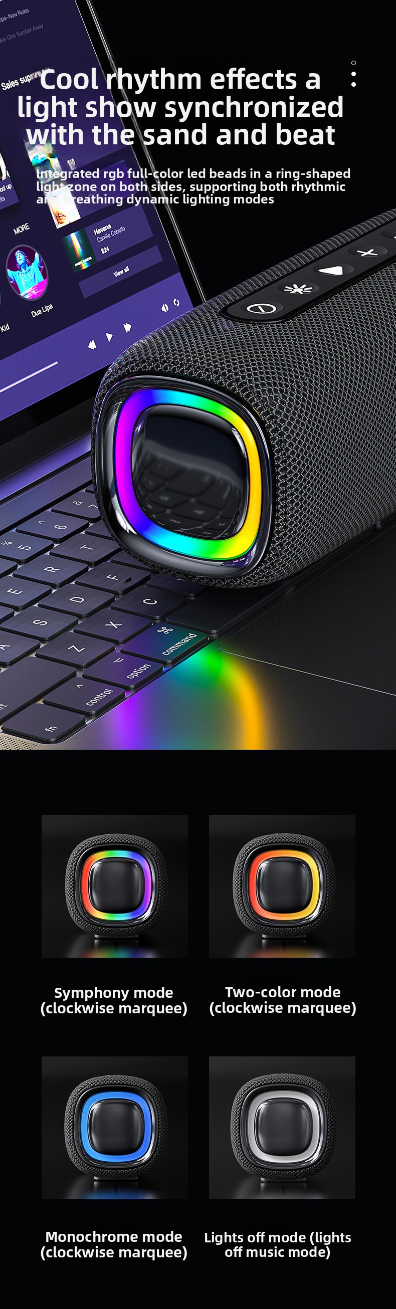 New Wireless Bluetooth Speaker Outdoor Waterproof Portable Super Subwoofer_voghion.com